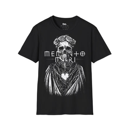 Memento Mori Shirt Vorderseite – schwarzes Streetwear T‑Shirt