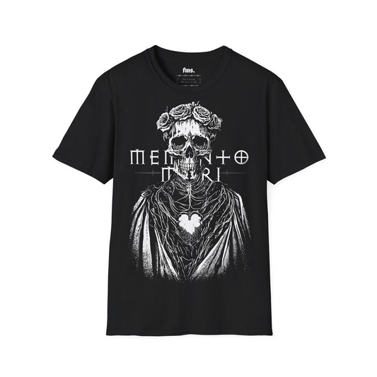 Memento Mori Shirt Vorderseite – schwarzes Streetwear T‑Shirt